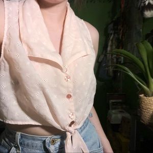 Vintage gal pink button tank